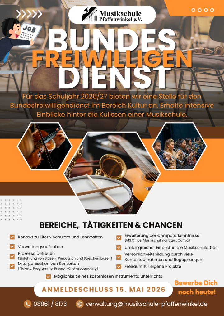 Berufsfreiwilligendienst an unserer Musikschule